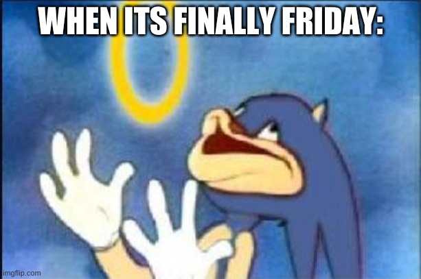 finally... | WHEN ITS FINALLY FRIDAY: | image tagged in memes,funny,sonic,derp,friday,weekend | made w/ Imgflip meme maker