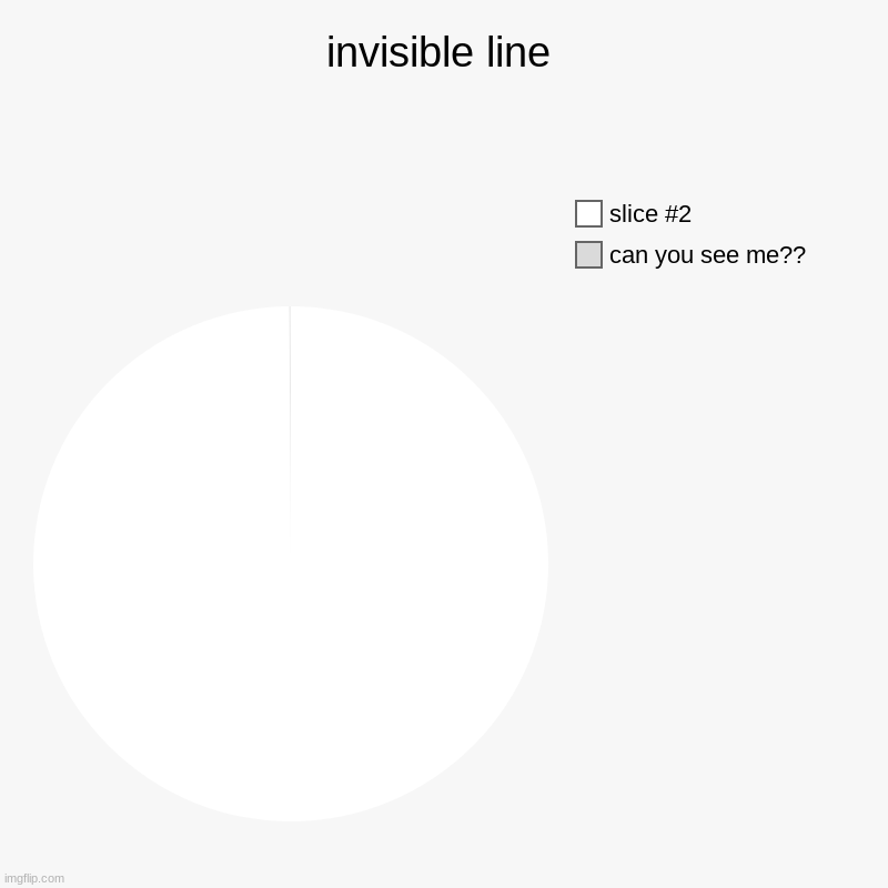 invisible line | can you see me?? | image tagged in charts,pie charts | made w/ Imgflip chart maker