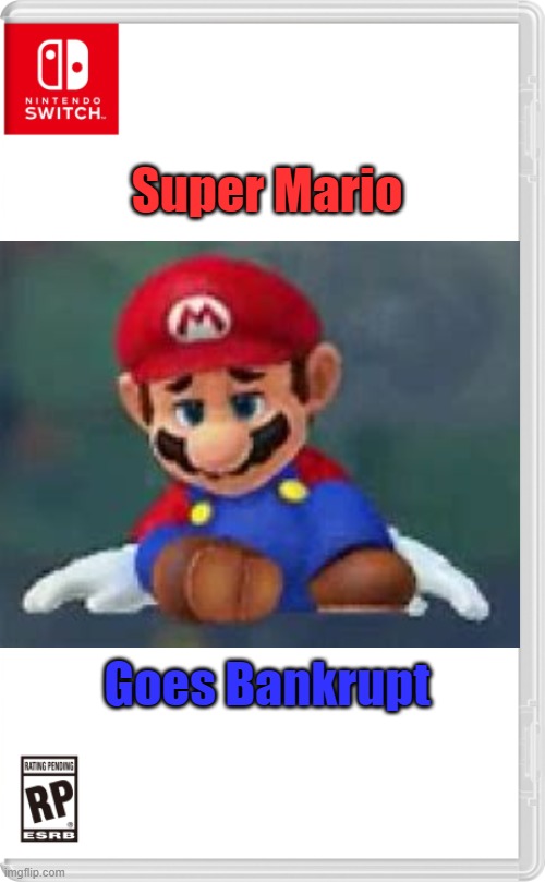 Nintendo Switch Cartridge Case | Super Mario; Goes Bankrupt | image tagged in nintendo switch cartridge case | made w/ Imgflip meme maker