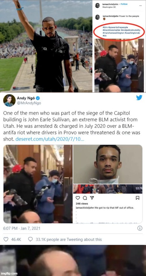 First Extremist In Capitol Building Siege Is Identified As BLM/Antifa Activist: “We gotta f***ing rip Trump right outta that off | image tagged in politics,political meme | made w/ Imgflip meme maker