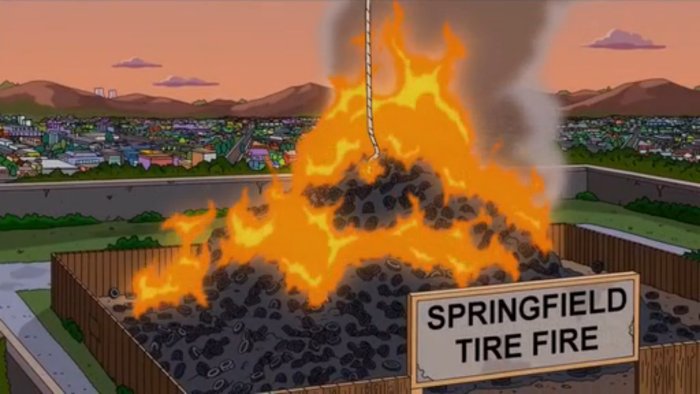 Springfield tire fire Blank Meme Template