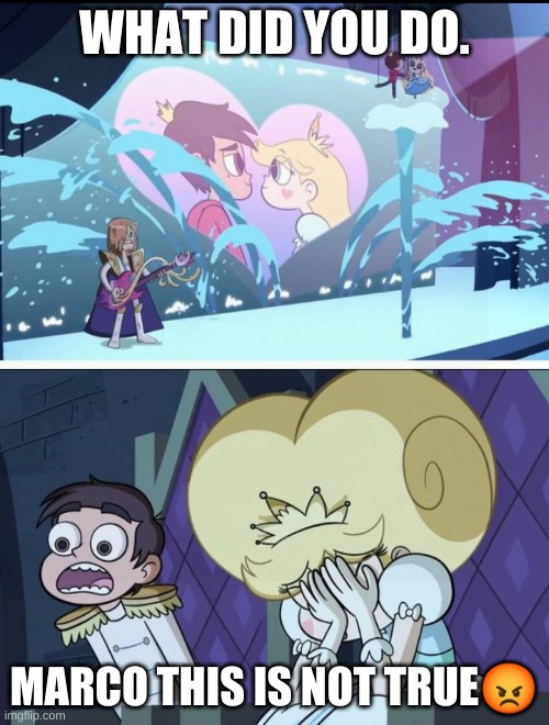 Star Vs. | WHAT DID YOU DO. MARCO THIS IS NOT TRUE😡 | image tagged in star vs the forces of evil | made w/ Imgflip meme maker