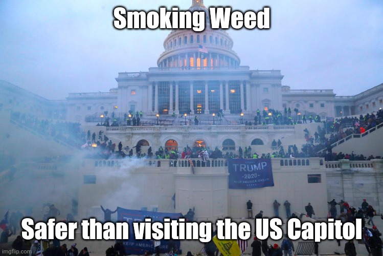 Smoke weed | Smoking Weed; Safer than visiting the US Capitol | image tagged in smoking cannabis at the us capitol,insurrection,coup,riots,washington | made w/ Imgflip meme maker