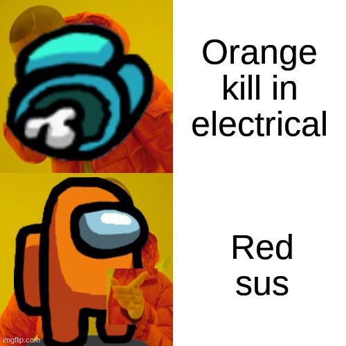 Orange kill in electrical; Red sus | image tagged in among us | made w/ Imgflip meme maker