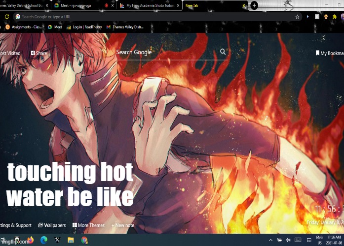 touching hot water be like | image tagged in mha | made w/ Imgflip meme maker