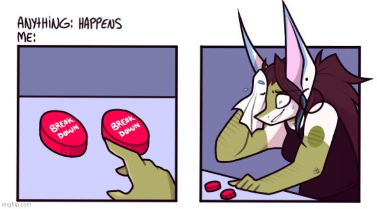 Relatable. | image tagged in furry,funny,furries,memes,two buttons | made w/ Imgflip meme maker