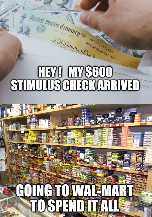 Nancy's Check of Crumbs | HEY !   MY $600 STIMULUS CHECK ARRIVED; GOING TO WAL-MART TO SPEND IT ALL | image tagged in nancy,congress,stimulus,mitch,trump,biden | made w/ Imgflip meme maker