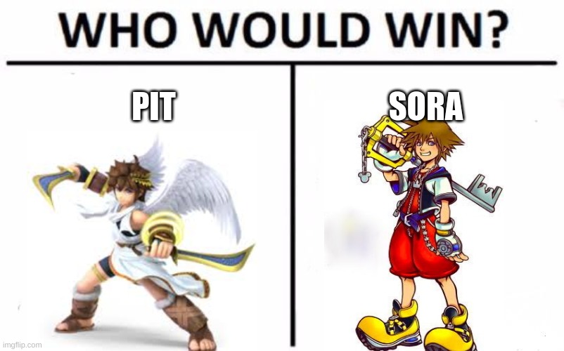 admit it they look alike | PIT; SORA | image tagged in memes,who would win | made w/ Imgflip meme maker