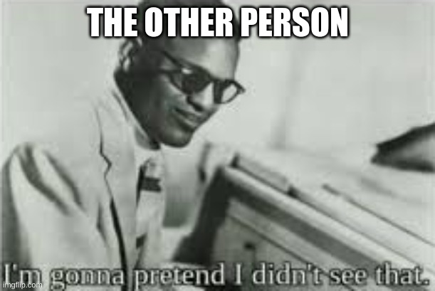 im gonna pretend i didnt see that | THE OTHER PERSON | image tagged in im gonna pretend i didnt see that | made w/ Imgflip meme maker
