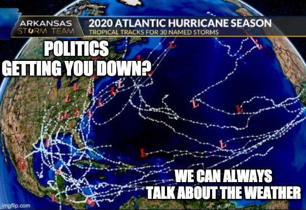 POLITICS GETTING YOU DOWN? WE CAN ALWAYS TALK ABOUT THE WEATHER | made w/ Imgflip meme maker