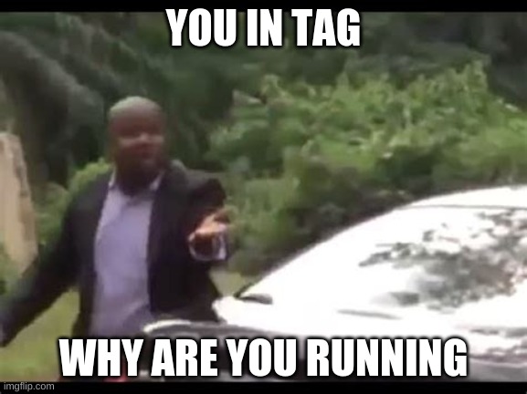 Why are you running? | YOU IN TAG WHY ARE YOU RUNNING | image tagged in why are you running | made w/ Imgflip meme maker