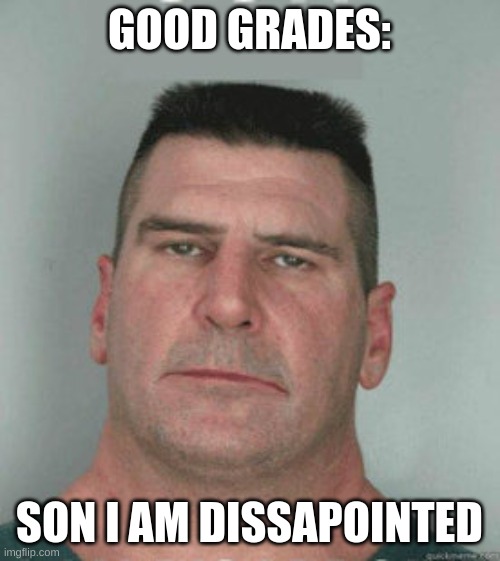 son i am disappoint | GOOD GRADES: SON I AM DISSAPOINTED | image tagged in son i am disappoint | made w/ Imgflip meme maker