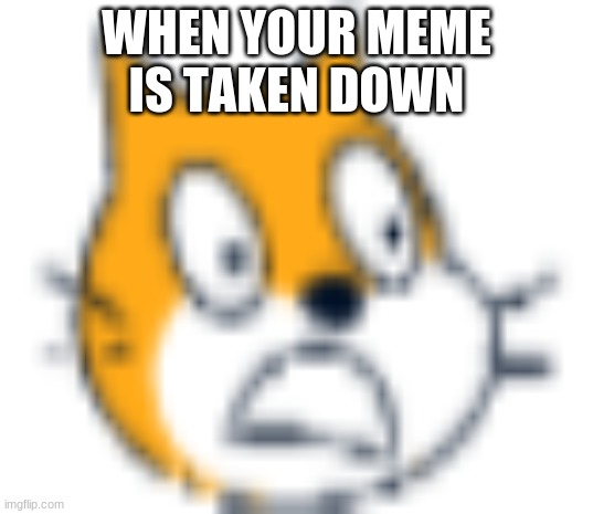 My meme was taken down | WHEN YOUR MEME IS TAKEN DOWN | image tagged in unhappy scratchy | made w/ Imgflip meme maker