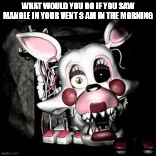 ... | WHAT WOULD YOU DO IF YOU SAW MANGLE IN YOUR VENT 3 AM IN THE MORNING | made w/ Imgflip meme maker