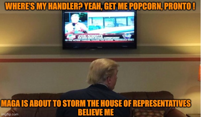 WHERE’S MY HANDLER? YEAH, GET ME POPCORN, PRONTO ! MAGA IS ABOUT TO STORM THE HOUSE OF REPRESENTATIVES
BELIEVE ME | made w/ Imgflip meme maker