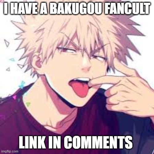 Hope you have Quotev lmao |  I HAVE A BAKUGOU FANCULT; LINK IN COMMENTS | image tagged in mha | made w/ Imgflip meme maker