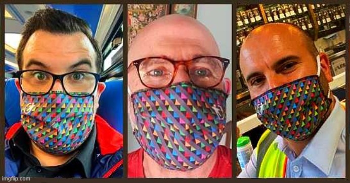 Three Masked Males | image tagged in healthcare,pandemic,masks,face mask,safety,germs | made w/ Imgflip meme maker
