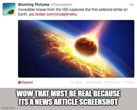 WOW THAT MUST BE REAL BECAUSE ITS A NEWS ARTICLE SCREENSHOT | made w/ Imgflip meme maker