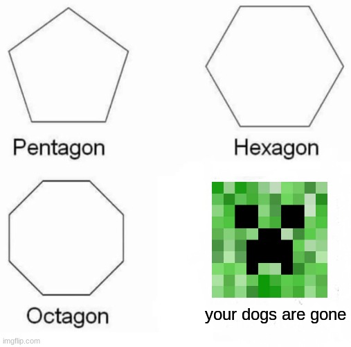 true | your dogs are gone | image tagged in memes,pentagon hexagon octagon | made w/ Imgflip meme maker