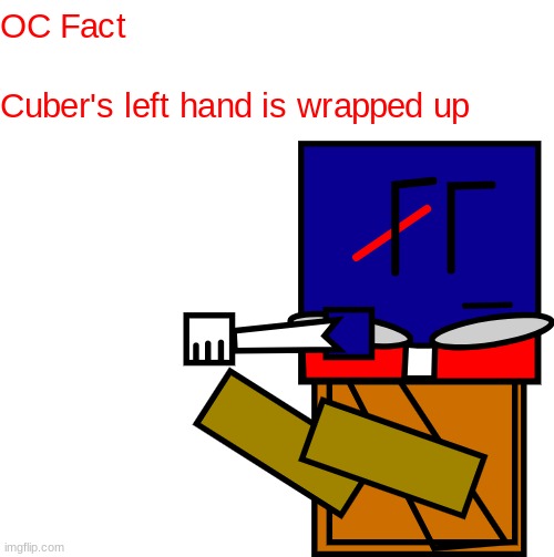 so Cuber's not wearing a glove | image tagged in cuber,ocs,dannyhogan200 | made w/ Imgflip meme maker