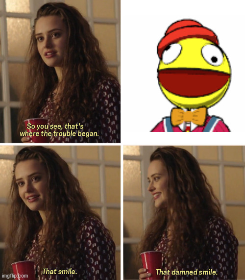 That Damn Smile | image tagged in that damn smile,candyman,lethal league,video games | made w/ Imgflip meme maker
