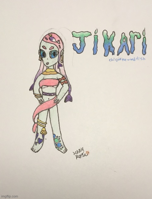 This is my oc Jikari. Ive used her in a lot of rolelays lately so thought I’d post what she looks like | image tagged in oc,legend of zelda | made w/ Imgflip meme maker