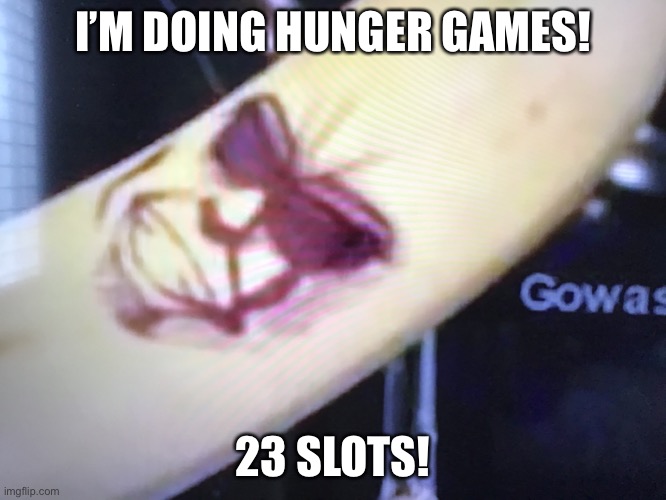 Yesssss | I’M DOING HUNGER GAMES! 23 SLOTS! | image tagged in yes,yas,yasssss | made w/ Imgflip meme maker