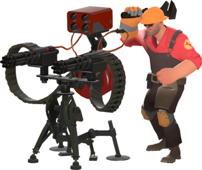 Engineer building a sentry Blank Meme Template