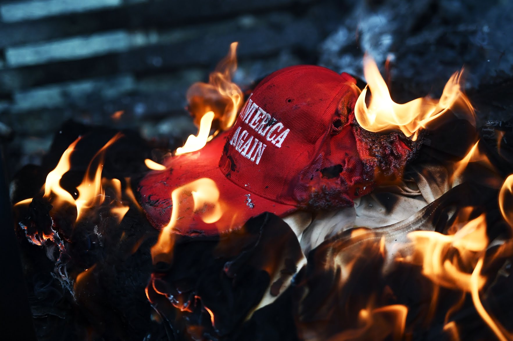 High Quality Burning maga cap Blank Meme Template