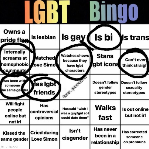 LGBTQ bingo | image tagged in lgbtq bingo | made w/ Imgflip meme maker