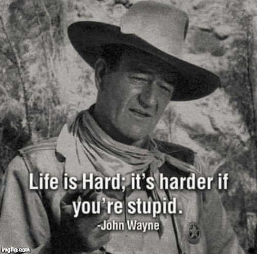 Great life advice .... you know who you are. If you are wondering it might be you. XD | image tagged in repost,john wayne | made w/ Imgflip meme maker