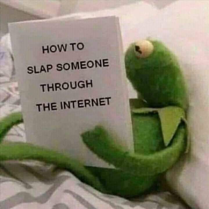 Kermit How to slap someone through the internet Blank Meme Template