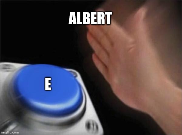 Blank Nut Button Meme | ALBERT E | image tagged in memes,blank nut button | made w/ Imgflip meme maker