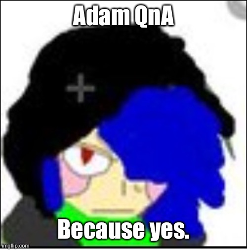 Adam: Questions! Questions! Give meh more! | Adam QnA; Because yes. | made w/ Imgflip meme maker