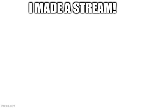 cool dudes | I MADE A STREAM! | image tagged in blank white template | made w/ Imgflip meme maker
