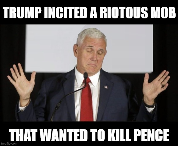 They Wanted to LYNCH You Pence! | TRUMP INCITED A RIOTOUS MOB; THAT WANTED TO KILL PENCE | image tagged in riot,treason,insurrection,seddition,murder,traitors | made w/ Imgflip meme maker