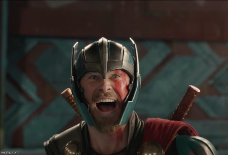 Happy Hemsworth | image tagged in thor ragnarok | made w/ Imgflip meme maker