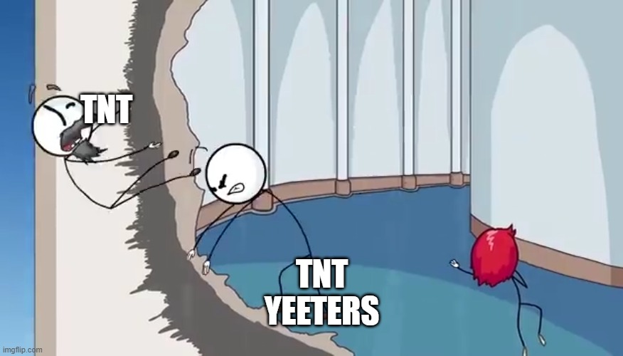 Henry throws Dmitri | TNT; TNT YEETERS | image tagged in henry throws dmitri,minecraft,yeet,tnt yeeters | made w/ Imgflip meme maker