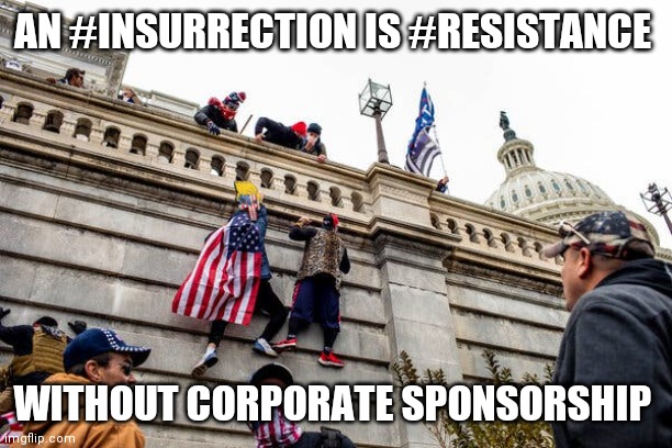 DC Protests | AN #INSURRECTION IS #RESISTANCE; WITHOUT CORPORATE SPONSORSHIP | image tagged in washington dc | made w/ Imgflip meme maker