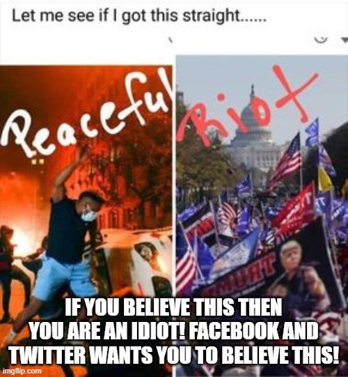 IF YOU BELIEVE THIS THEN YOU ARE AN IDIOT! FACEBOOK AND TWITTER WANTS YOU TO BELIEVE THIS! | made w/ Imgflip meme maker