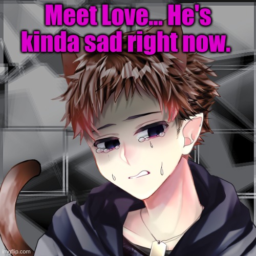 This is Love. | Meet Love... He's kinda sad right now. | made w/ Imgflip meme maker