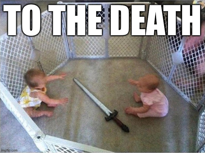 Babies Fight | TO THE DEATH | image tagged in babies fight | made w/ Imgflip meme maker