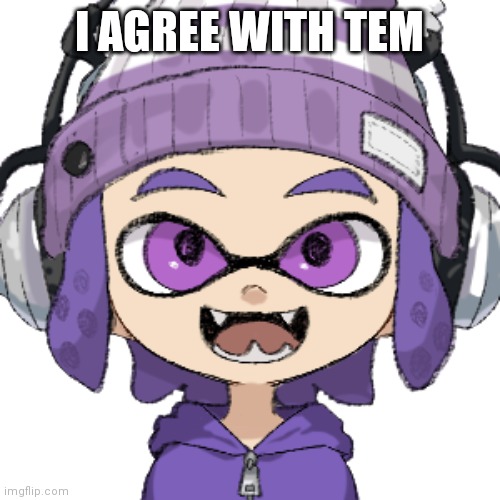 Bryce inkling | I AGREE WITH TEM | image tagged in bryce inkling | made w/ Imgflip meme maker