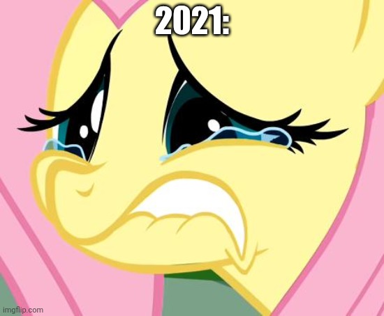 Fluttershy Cry | 2021: | image tagged in fluttershy cry | made w/ Imgflip meme maker