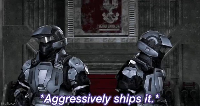 Aggressively ships it | image tagged in aggressively ships it | made w/ Imgflip meme maker