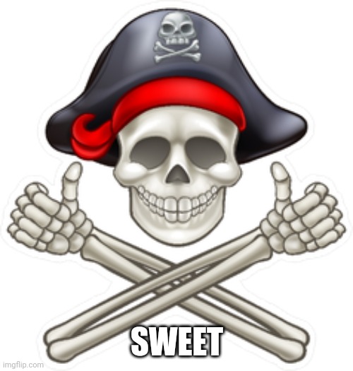 thumbs up pirate | SWEET | image tagged in thumbs up pirate | made w/ Imgflip meme maker