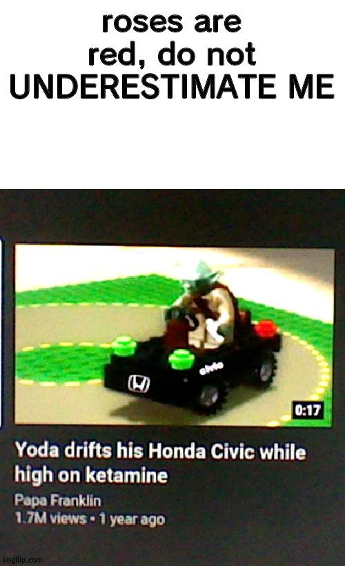 roses are red, do not UNDERESTIMATE ME | made w/ Imgflip meme maker