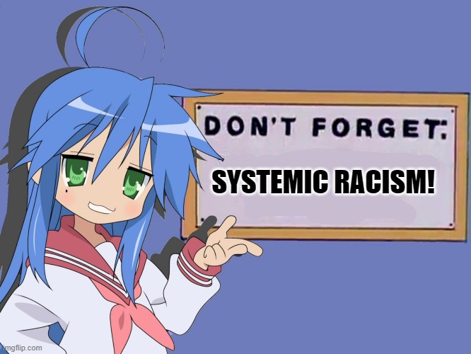 Don't forget | SYSTEMIC RACISM! | image tagged in don't forget | made w/ Imgflip meme maker