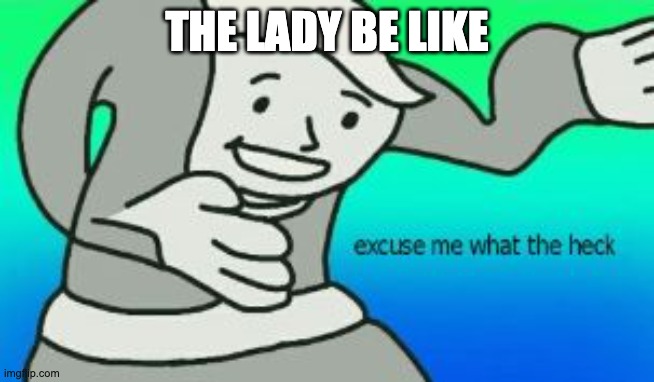 Excuse Me What The Heck | THE LADY BE LIKE | image tagged in excuse me what the heck | made w/ Imgflip meme maker