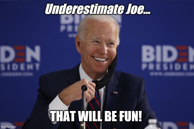 JOE | Underestimate Joe... THAT WILL BE FUN! | image tagged in joe | made w/ Imgflip meme maker